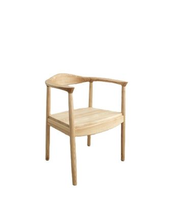 Poltrona in legno di quercia Arredamento del soggiorno W55*D43*H76CM Poltrona da pranzo in legno massello moderna