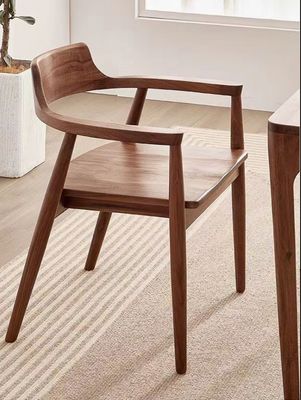 Poltrona in legno di quercia Arredamento del soggiorno W55*D43*H76CM Poltrona da pranzo in legno massello moderna