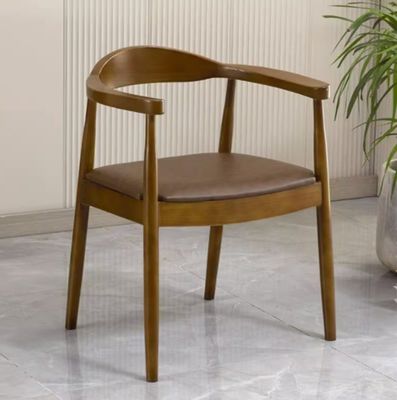 Colore personalizzato Sedile da pranzo in legno massello nordico moderno Sedile in pelle con telaio in legno Arredamento del soggiorno
