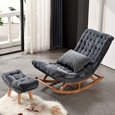 Arredamento moderno Nordic Hotel Soggiorno Divano singolo Poltrona con Legno Massello Velvet/PU Pelle in stile popolare