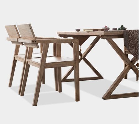 Sedile da pranzo di design giapponese Sedile da ristorante in legno massello moderno con appoggio per braccio e materiale di copertura in legno di gomma