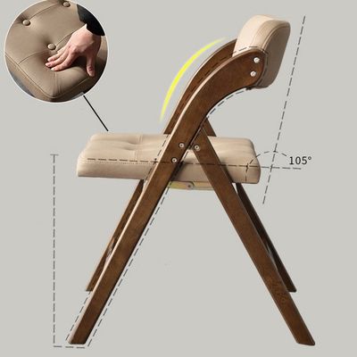 Poltrone pieghevole in legno massello imbottito in cuoio PU per ristoranti e hotel in stile nordico moderno
