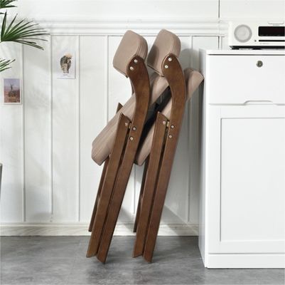 Poltrone pieghevole in legno massello imbottito in cuoio PU per ristoranti e hotel in stile nordico moderno