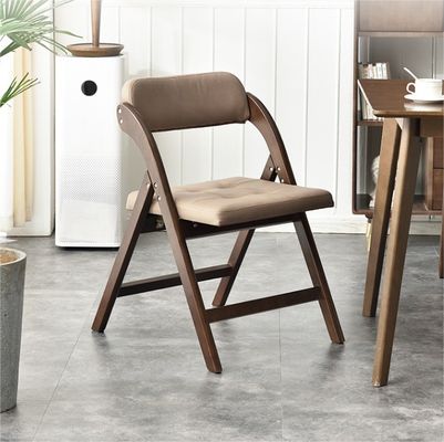 Poltrone pieghevole in legno massello imbottito in cuoio PU per ristoranti e hotel in stile nordico moderno