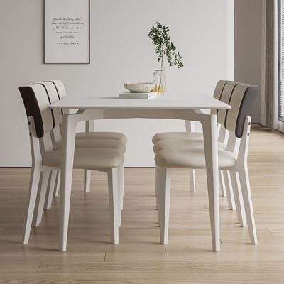 Arredamento per la casa In legno classico Sedile da pranzo in rovere moderno In salotto Arredamento in legno massello In pelle PU Finitura Nitrolacquer