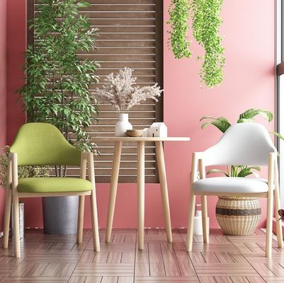 Polyurethane Cuoio/Tessuto Copertura Sedile da pranzo in legno per hotel Caffè Arredamento del soggiorno in stile moderno