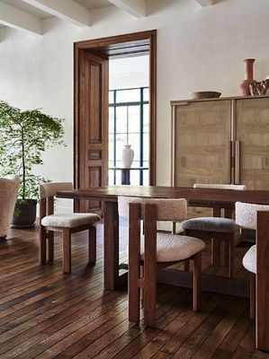 Materiale di velluto verde / lana di agnello Sedile da pranzo in legno massello moderno per mobili di lusso