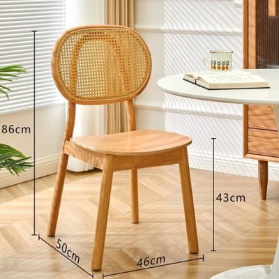 Sedie in legno Nordico a mano Sedie da pranzo in vimini Sedie di rotino senza cuscino Sedie da soggiorno da giardino in taglia personalizzata