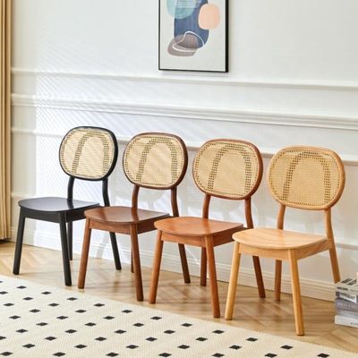 Sedie in legno Nordico a mano Sedie da pranzo in vimini Sedie di rotino senza cuscino Sedie da soggiorno da giardino in taglia personalizzata