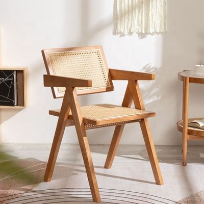 Servizio OEM accettato Disegnatore di mobili per la sala da pranzo Sedile di rotinato in legno massello nordico con schienale