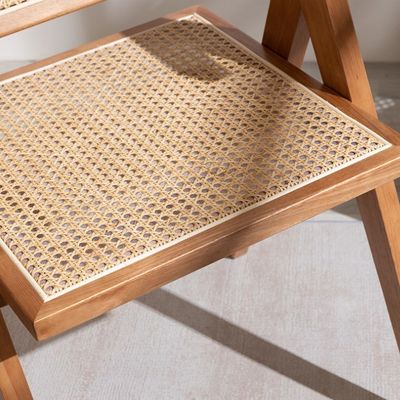 Servizio OEM accettato Disegnatore di mobili per la sala da pranzo Sedile di rotinato in legno massello nordico con schienale