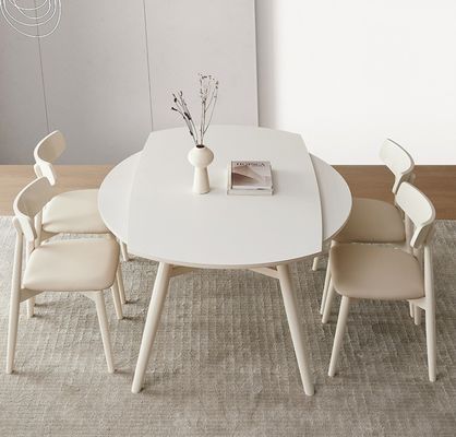 Seduta da pranzo in stile nordico con gambe in legno massello e rivestimento in tessuto in nitrolacque