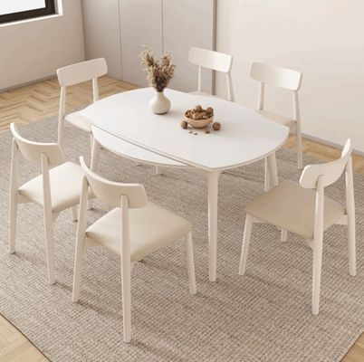 Seduta da pranzo in stile nordico con gambe in legno massello e rivestimento in tessuto in nitrolacque