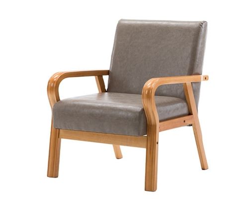 Casa Arredamento Salone Modern Wood Arm Chair Divano Poltrona con PU Cuoio/Tessuto Copertura Materiale Imballaggio N