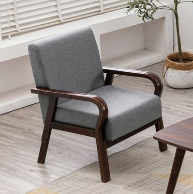 Casa Arredamento Salone Modern Wood Arm Chair Divano Poltrona con PU Cuoio/Tessuto Copertura Materiale Imballaggio N