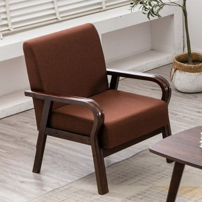 Casa Arredamento Salone Modern Wood Arm Chair Divano Poltrona con PU Cuoio/Tessuto Copertura Materiale Imballaggio N