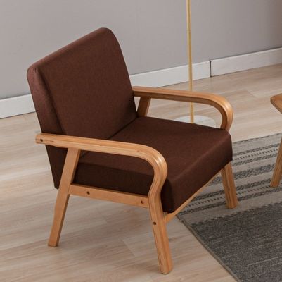 Casa Arredamento Salone Modern Wood Arm Chair Divano Poltrona con PU Cuoio/Tessuto Copertura Materiale Imballaggio N