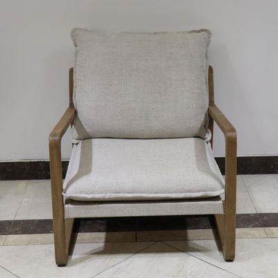 Sedile in legno massello imbottito Sedile per soggiorno W71*D91*H76cm in telaio in legno di quercia