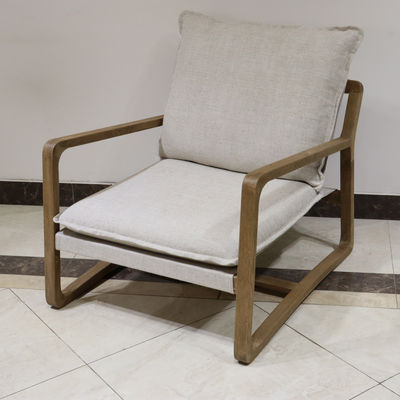 Sedile in legno massello imbottito Sedile per soggiorno W71*D91*H76cm in telaio in legno di quercia