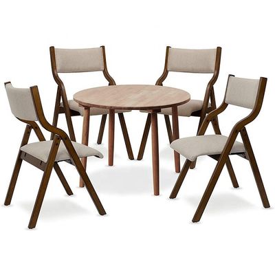 NC/PU Vernice Finitura Gambe di legno Tessuto Imbottito Sedile pieghevole da pranzo per fornitori di ristoranti a sfera