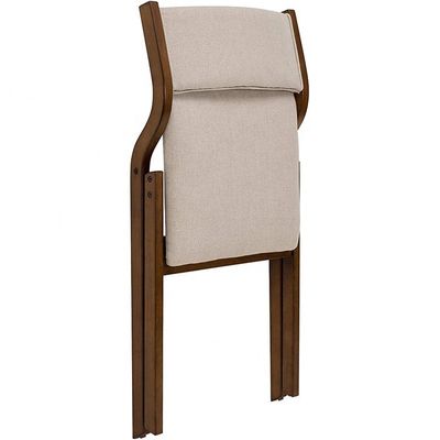 NC/PU Vernice Finitura Gambe di legno Tessuto Imbottito Sedile pieghevole da pranzo per fornitori di ristoranti a sfera