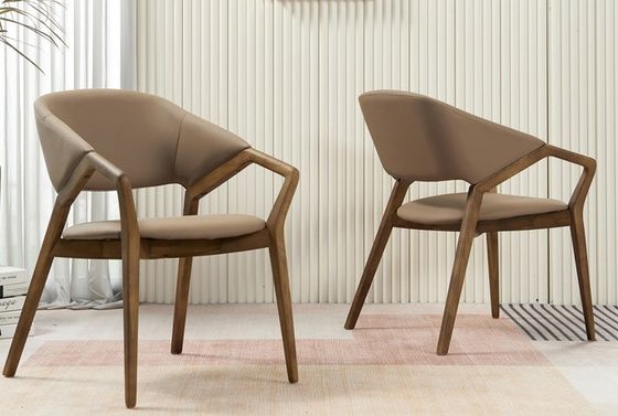 2023 Moderno Disegno Legno Massello PU Cuoio Sala da pranzo Poltrona per Caffè Aggiungi fascino al tuo ristorante