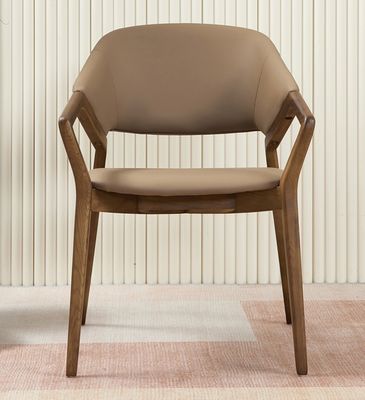 2023 Moderno Disegno Legno Massello PU Cuoio Sala da pranzo Poltrona per Caffè Aggiungi fascino al tuo ristorante