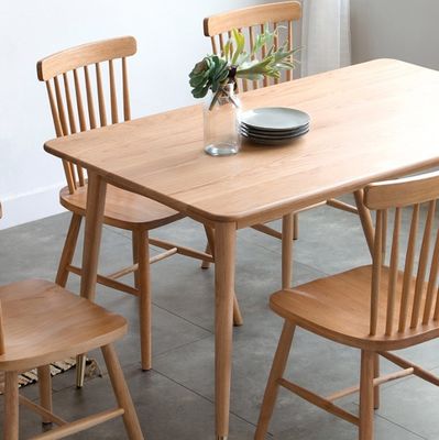 Stile robusto Moderno Disegno semplice Colore di noce americano Tavolo da pranzo in legno massello Set sedile