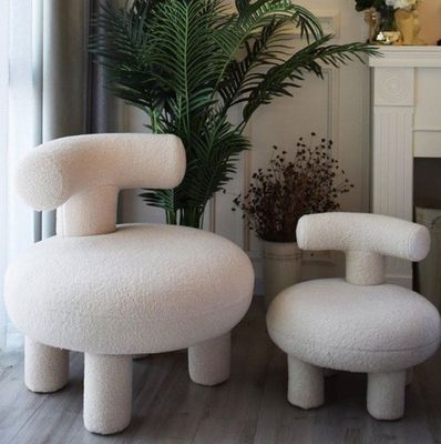 Divano da pranzo in legno massello Sedile in lana di agnello nordico moderno per sala d'attesa e sala da pranzo