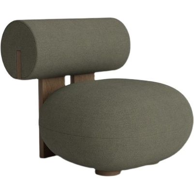 Sedile da soggiorno con gambe in legno creativo stile moderno in legno per il tempo libero sedile divano singolo in lana di agnello W70*D81*H71CM