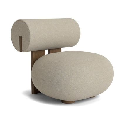 Sedile da soggiorno con gambe in legno creativo stile moderno in legno per il tempo libero sedile divano singolo in lana di agnello W70*D81*H71CM