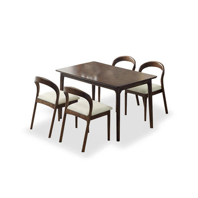 Moderno tavolo da pranzo in legno nordico e sedie con telaio in legno di gomma per ufficio domestico