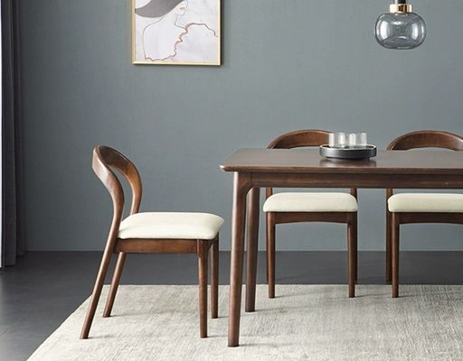 Moderno tavolo da pranzo in legno nordico e sedie con telaio in legno di gomma per ufficio domestico