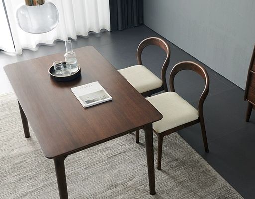 Moderno tavolo da pranzo in legno nordico e sedie con telaio in legno di gomma per ufficio domestico