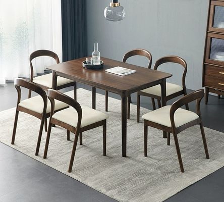 Moderno tavolo da pranzo in legno nordico e sedie con telaio in legno di gomma per ufficio domestico