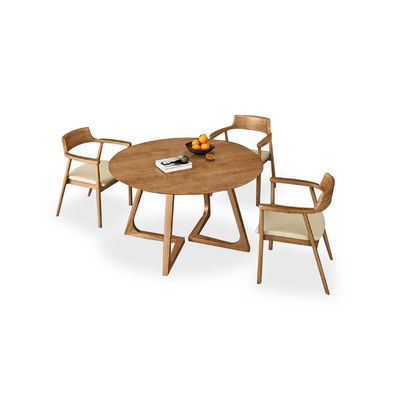 Nitrolacquer Finish Stile Nordico Tavolo da pranzo in legno massello Set senza disegno pieghevole e mobili da pranzo
