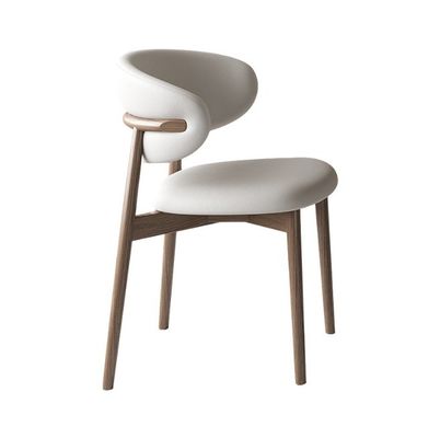 Moderna sedia da pranzo nordica in legno massello e pelle di lusso pelle PU per una sala da pranzo comoda