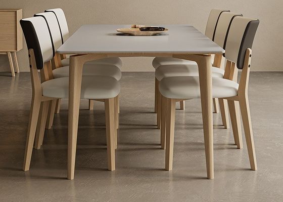 Sedie da pranzo per hotel W47*D48*H86CM Morden Nordic PU Sedie in pelle di legno per mobili da pranzo tappezzate