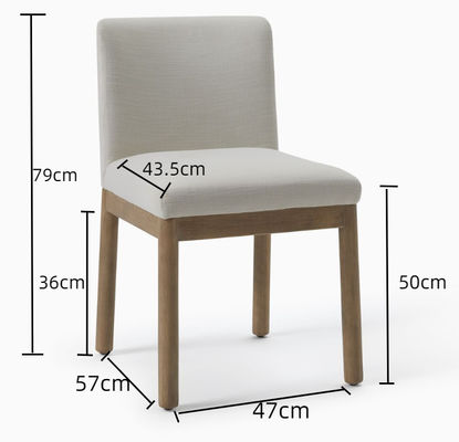 Arredamento per la casa moderna Cafè Tessuto imbottito Sedile da pranzo in legno robusto con costruzione robusta