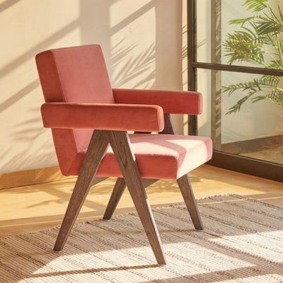 Capo rimovibile Sedile da soggiorno Stoffa Coffee Shop Polstered Poltrona Legno Cornice Sedile da pranzo Sedile da caffè Divano Sedile