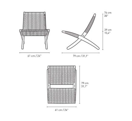 Sedile da pranzo Nordic Lounge Sedile in legno massello Design classico Tessuto non pieghevole