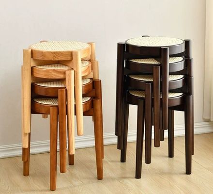 Sedile da pranzo in legno di gomma per ristorante in legno massello