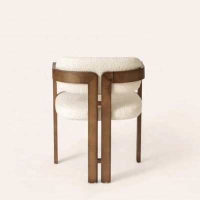 Moderno design di lana di agnello/materiale di velluto Sedile da pranzo in legno massello semplice con stile sedile elevatore e logo personalizzabile