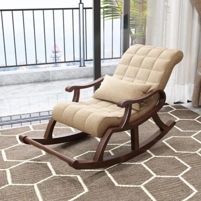 Sedia a dondolo in legno massello W60*D135*H85CM per soggiorno