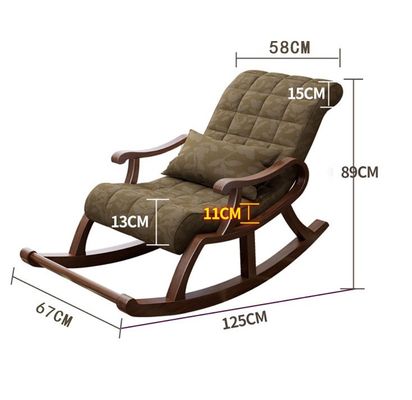 Sedia a dondolo in legno massello W60*D135*H85CM per soggiorno