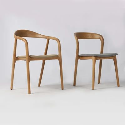 Mobili per la casa Sedia da pranzo in legno di quercia Design moderno in stile nordico Sedie bianche per cucina in pelle PU in legno
