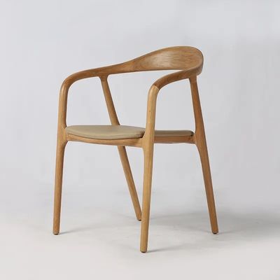 Mobili per la casa Sedia da pranzo in legno di quercia Design moderno in stile nordico Sedie bianche per cucina in pelle PU in legno
