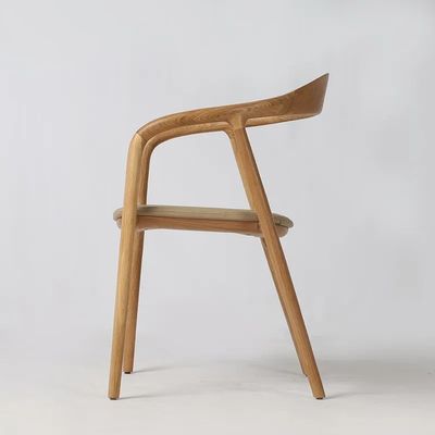 Mobili per la casa Sedia da pranzo in legno di quercia Design moderno in stile nordico Sedie bianche per cucina in pelle PU in legno