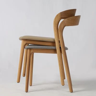 Mobili per la casa Sedia da pranzo in legno di quercia Design moderno in stile nordico Sedie bianche per cucina in pelle PU in legno