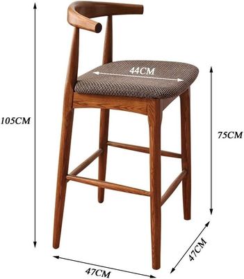 Popolare sgabello da bar in legno di colore noce per la sala da pranzo in legno massello